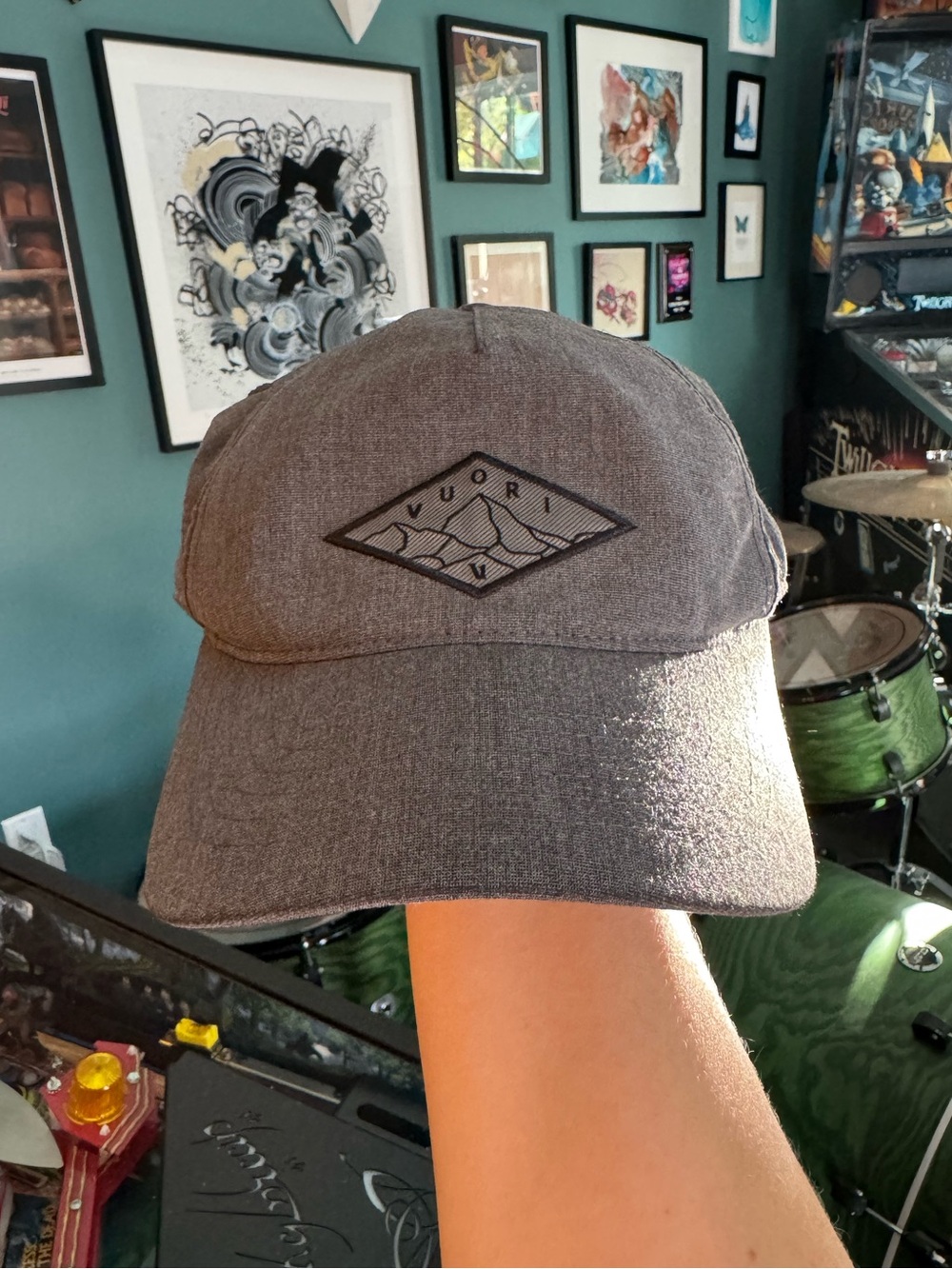 Vuori Brand Gray Embroidered Logo Cap